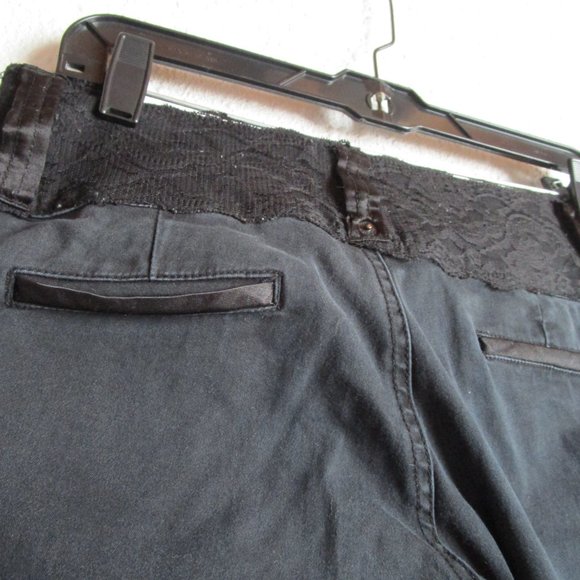 kik girl Denim - Kik girl black low rise street jeans Size 3, 29x28". Lace satin trim. 90s-2k.